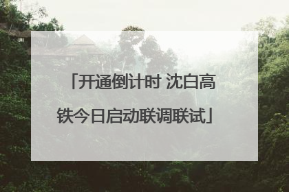 开通倒计时 沈白高铁今日启动联调联试