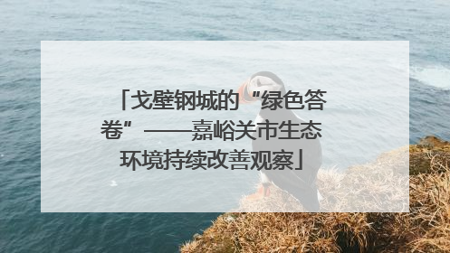 戈壁钢城的“绿色答卷”——嘉峪关市生态环境持续改善观察