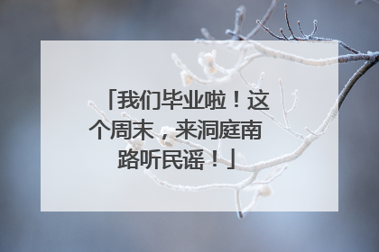 我们毕业啦！这个周末，来洞庭南路听民谣！