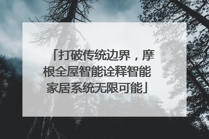 打破传统边界，摩根全屋智能诠释智能家居系统无限可能