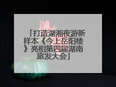 打造湖湘夜游新样本《今上岳阳楼》亮相第四届湖南旅发大会
