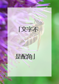 文字不是配角