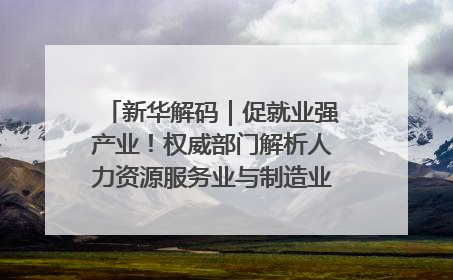 新华解码｜促就业强产业！权威部门解析人力资源服务业与制造业融合发展试点