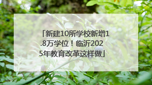 新建10所学校新增1.8万学位！临沂2025年教育改革这样做