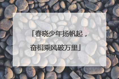 春晓少年扬帆起，奋楫乘风破万里