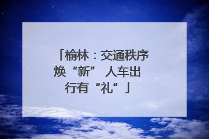 榆林：交通秩序焕“新” 人车出行有“礼”