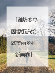 潍坊寒亭固堤街道绘就美丽乡村新画卷