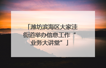 潍坊滨海区大家洼街道举办信息工作“业务大讲堂”