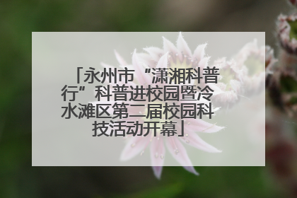 永州市“潇湘科普行”科普进校园暨冷水滩区第二届校园科技活动开幕