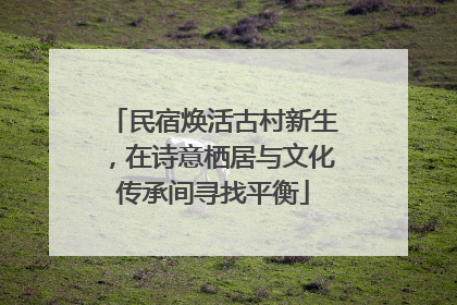 民宿焕活古村新生，在诗意栖居与文化传承间寻找平衡
