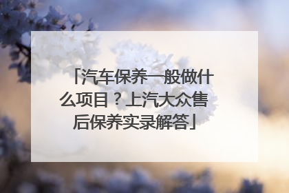 汽车保养一般做什么项目？上汽大众售后保养实录解答