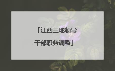 江西三地领导干部职务调整