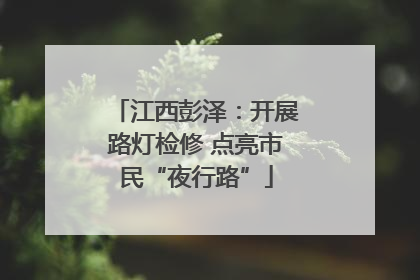 江西彭泽：开展路灯检修 点亮市民“夜行路”