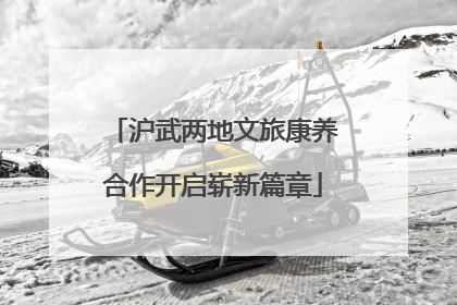 沪武两地文旅康养合作开启崭新篇章