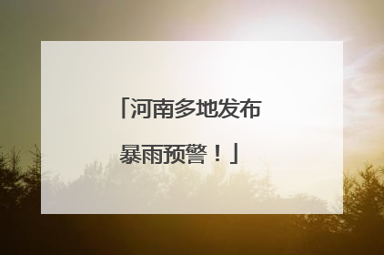 河南多地发布暴雨预警！