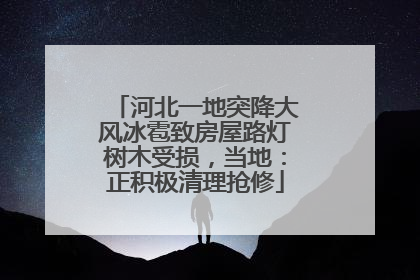 河北一地突降大风冰雹致房屋路灯树木受损，当地：正积极清理抢修