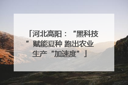 河北高阳：“黑科技”赋能夏种 跑出农业生产“加速度”