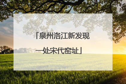 泉州洛江新发现一处宋代窑址