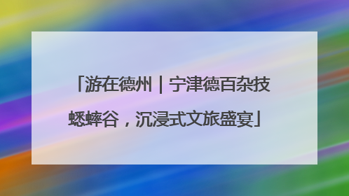 游在德州｜宁津德百杂技蟋蟀谷，沉浸式文旅盛宴