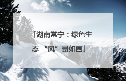 湖南常宁：绿色生态 “风”景如画