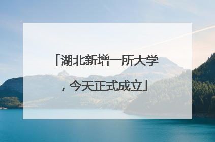 湖北新增一所大学，今天正式成立