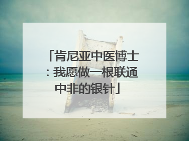 肯尼亚中医博士：我愿做一根联通中非的银针