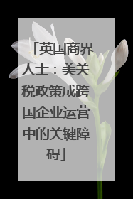 英国商界人士：美关税政策成跨国企业运营中的关键障碍