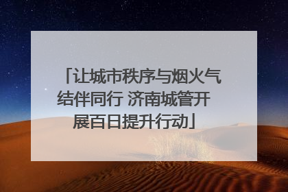 让城市秩序与烟火气结伴同行 济南城管开展百日提升行动