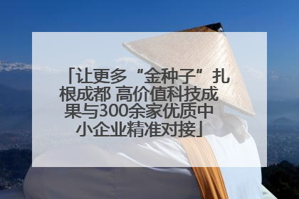 让更多“金种子”扎根成都 高价值科技成果与300余家优质中小企业精准对接
