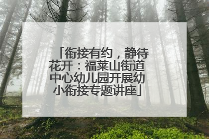 衔接有约，静待花开：福莱山街道中心幼儿园开展幼小衔接专题讲座
