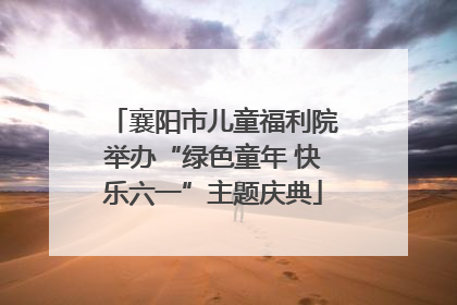 襄阳市儿童福利院举办“绿色童年 快乐六一”主题庆典