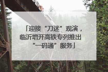 迎接“刀迷”观演，临沂增开高铁专列推出“一码通”服务