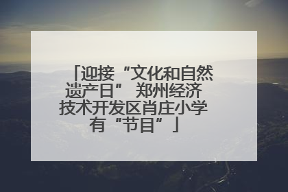 迎接“文化和自然遗产日” 郑州经济技术开发区肖庄小学有“节目”