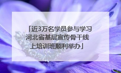 近3万名学员参与学习 河北省基层宣传骨干线上培训班顺利举办