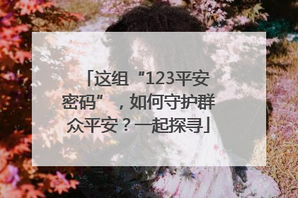 这组“123平安密码”，如何守护群众平安？一起探寻