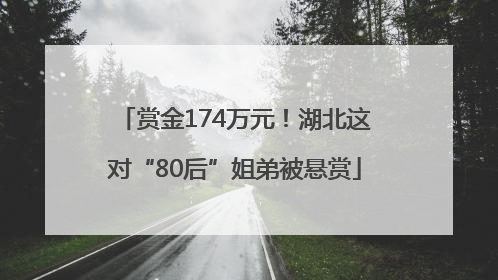 赏金174万元！湖北这对“80后”姐弟被悬赏