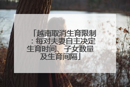 越南取消生育限制：每对夫妻自主决定生育时间、子女数量及生育间隔