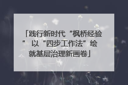 践行新时代“枫桥经验” 以“四步工作法”绘就基层治理新画卷