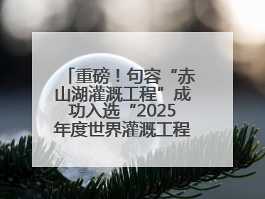 重磅！句容“赤山湖灌溉工程”成功入选“2025年度世界灌溉工程遗产”