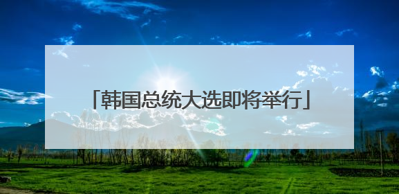 韩国总统大选即将举行