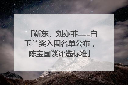 靳东、刘亦菲……白玉兰奖入围名单公布，陈宝国谈评选标准
