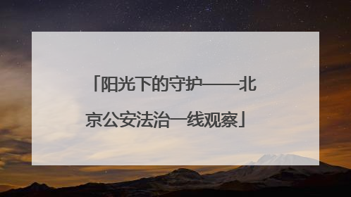 阳光下的守护——北京公安法治一线观察