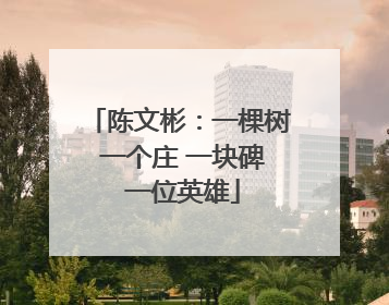 陈文彬：一棵树 一个庄 一块碑 一位英雄