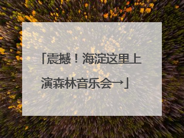震撼！海淀这里上演森林音乐会→