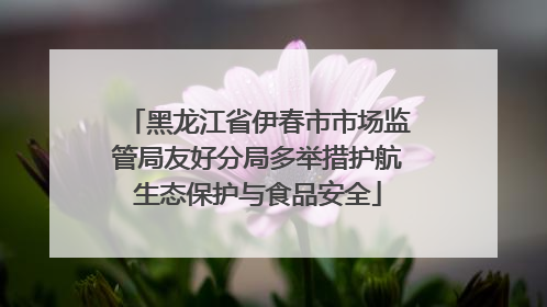 黑龙江省伊春市市场监管局友好分局多举措护航生态保护与食品安全