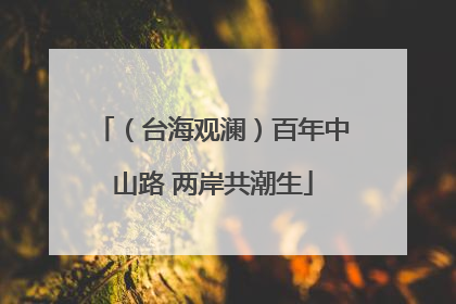 （台海观澜）百年中山路 两岸共潮生