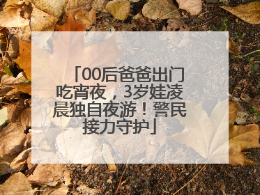 00后爸爸出门吃宵夜，3岁娃凌晨独自夜游！警民接力守护