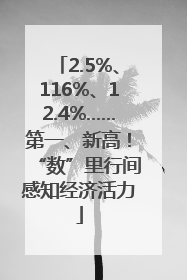 2.5%、116%、12.4%……第一、新高！“数”里行间感知经济活力