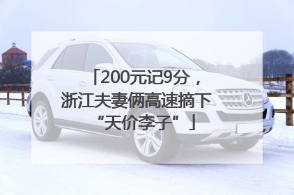 200元记9分，浙江夫妻俩高速摘下“天价李子”
