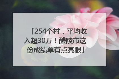 254个村，平均收入超30万！醴陵市这份成绩单有点亮眼